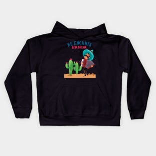 Me Encanta Banda-I Love Banda-Mexican Popular Music Kids Hoodie